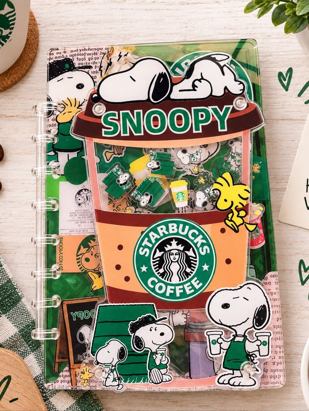 Snoopy Starbucks Shaker Notebook